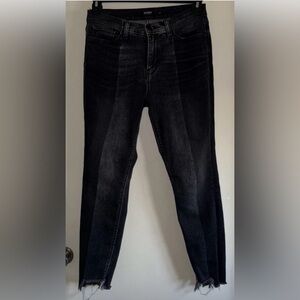 Hudson Nico Super Skinny Mid Rise Two Tone Black Jeans Size 29